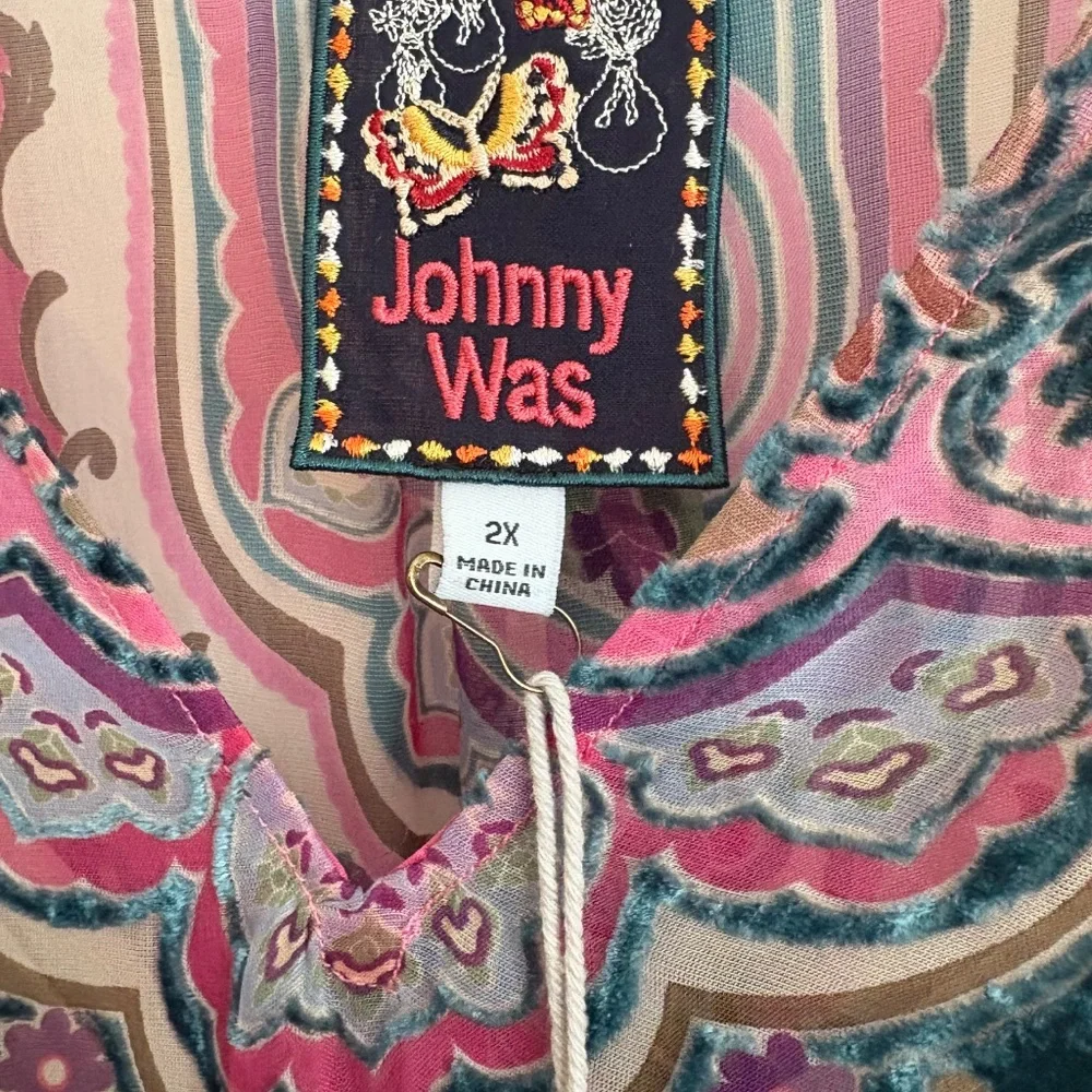 Johnny Was THIA BURNOUT DRESS, 2X - Picture 3 of 7